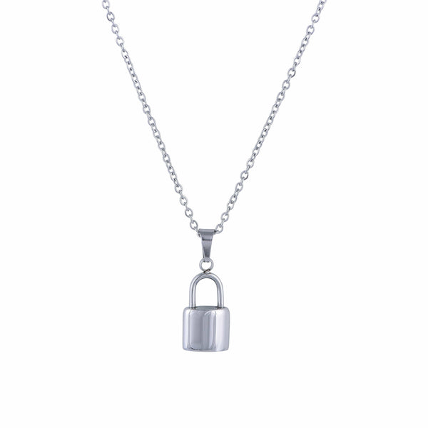 Sterling Silver Lock Pendant Necklace