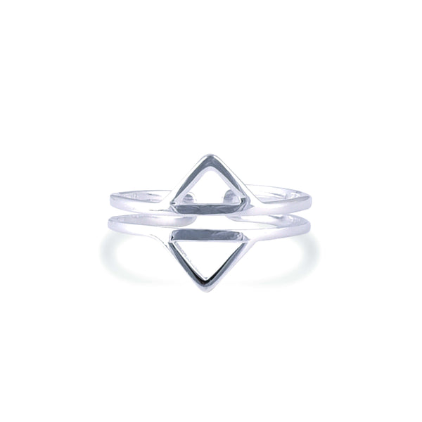 Nalu Jewels Double Triangle Ring Adjustable