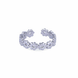 Nalu Jewels Flower Band Ring Adjustable