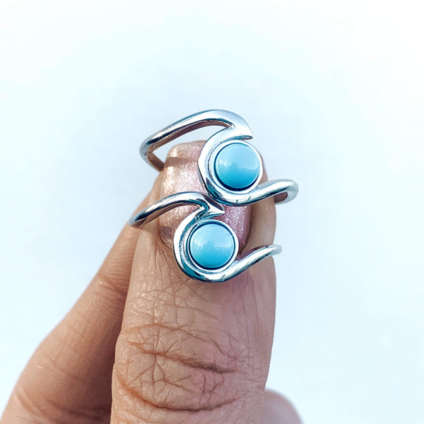 Nalu Jewels Turquoise Rock Wave Ring