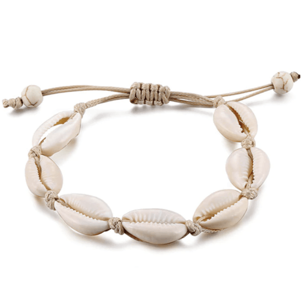 Nalu Jewels Cowrie shell Anklet Adjustable / Beige