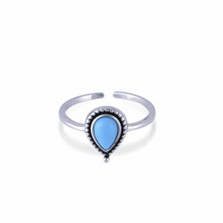 Nalu Jewels Turquoise Tear Drop Ring Adjustable
